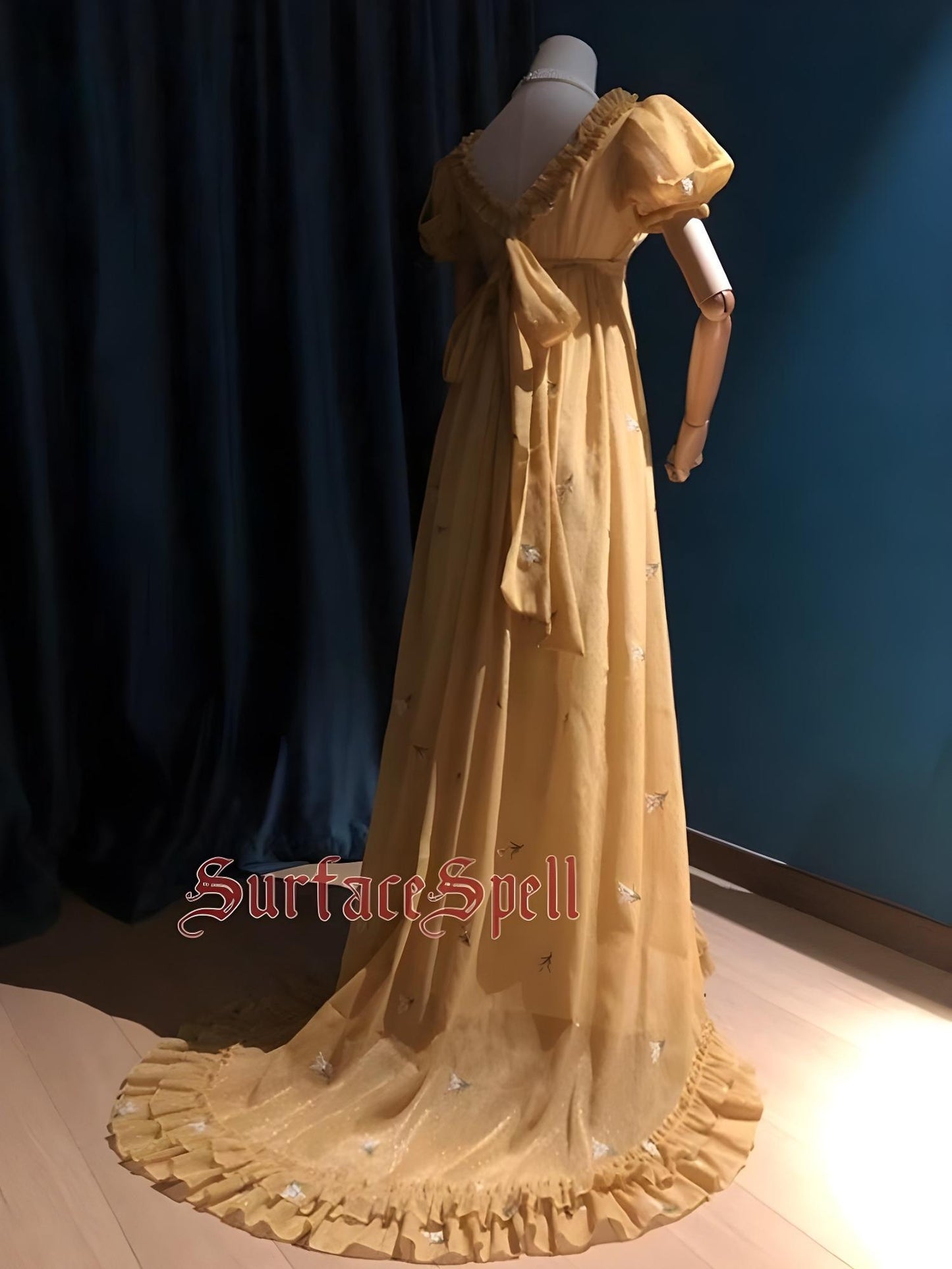 Surface Spell - Spring Rendezvous - Vintage Lolita OP Dress Embroidered Empire Waist Dress