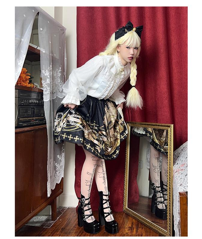 Pure Tea For Dream - Cross Buckle Punk Lolita Shoes