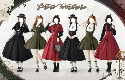 Forest Wardrobe - Vintage Lolita Fishbone Halter SK, Autumn Jacket