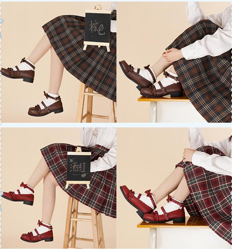 Sheep Puff - Mei Lulu - Lolita Japanese Lace Single Shoes