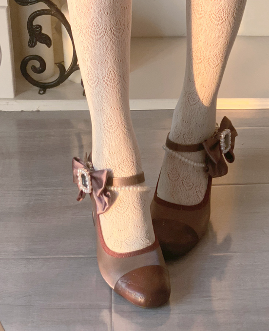 Pure Tea For Dream - Transatlantic Love Poem - Sweet Elegant Lolita Mid-Heel Daily Shoes