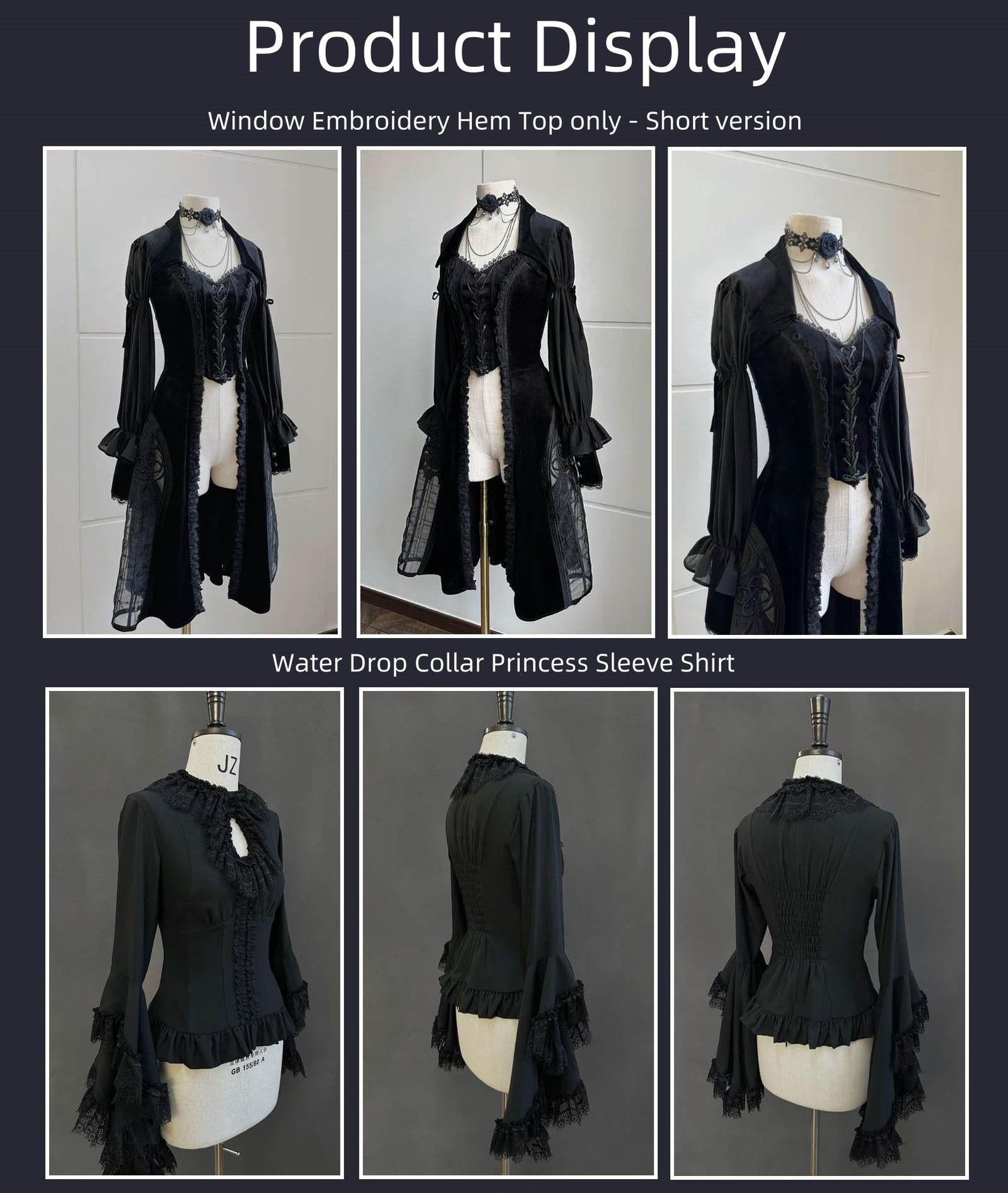 SUSIN - Night Traveler - Classic and Elegant Gothic Dress with Colorful Window Prints