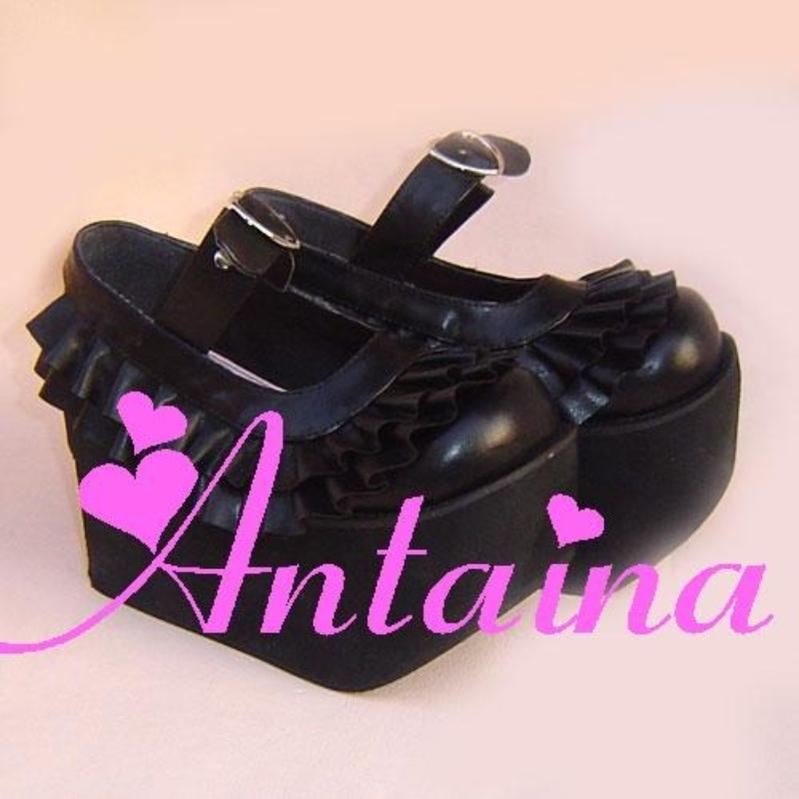 Antaina - Sweet Lolita Platform Shoes Lotus Leaf Edge Multicolor