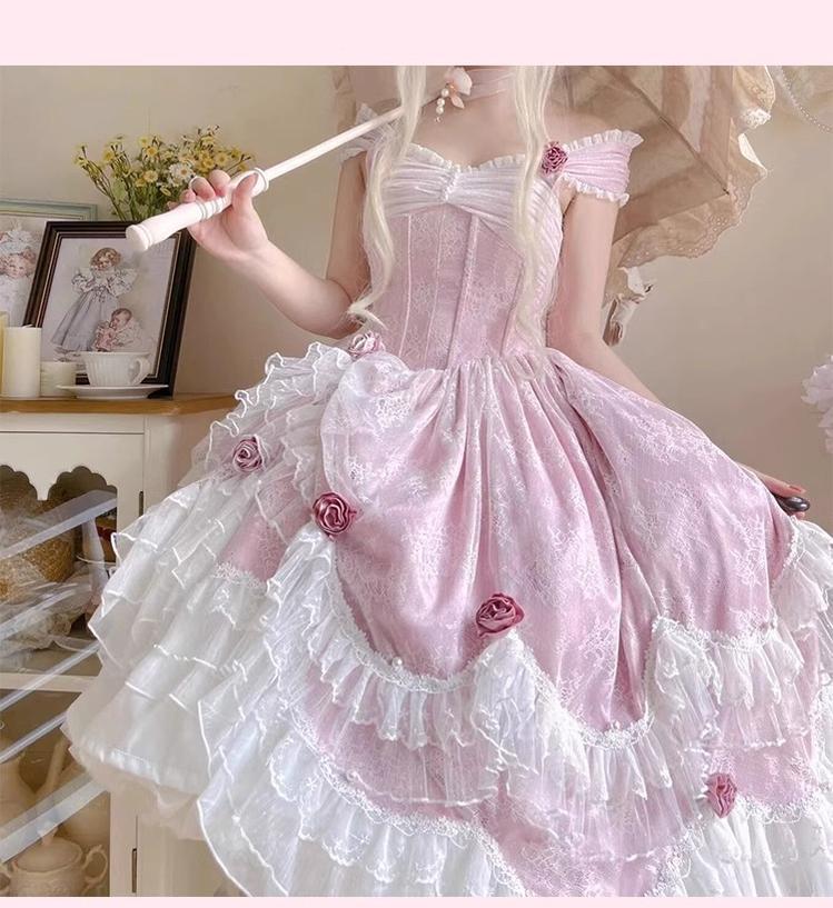 Sakurada Fawn - Manta - Plus Size Sweet Lolita JSK Dress with Rose Decoration