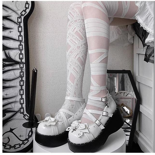 Bondora - Devil Cross - Punk Lolita Shoes Cross High Platforms Shoes