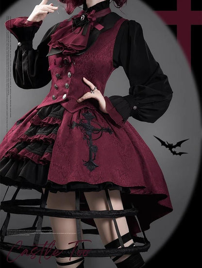 CastleToo - Evil Twins - Ouji Lolita Vest Shorts Skirt Set