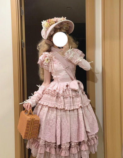 ZJstory - 14-line Poem Set - Classic Lolita Separate Dress Set Tiered Ruffles Skirt