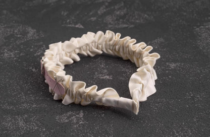 Strange Sugar - Sweet Lolita KC White Pink Ruffled Hairband Accessories