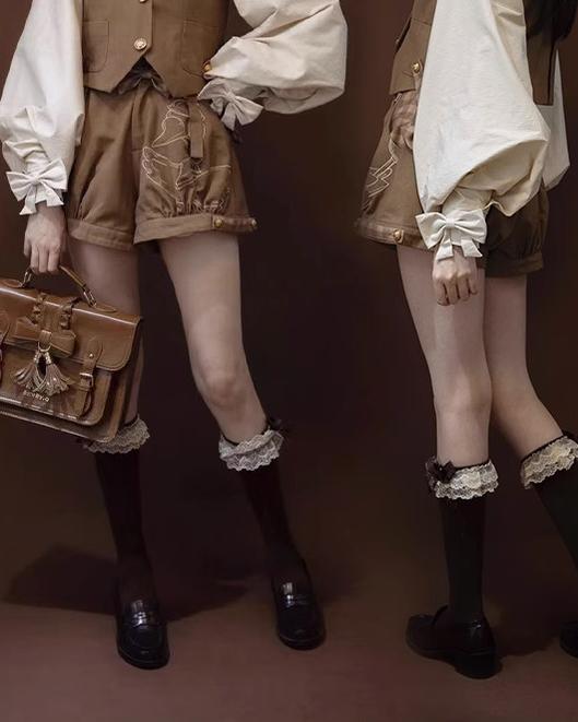 Piggy Bun - Famous Detective Goose - Ouji Lolita Shorts Set, Pockets