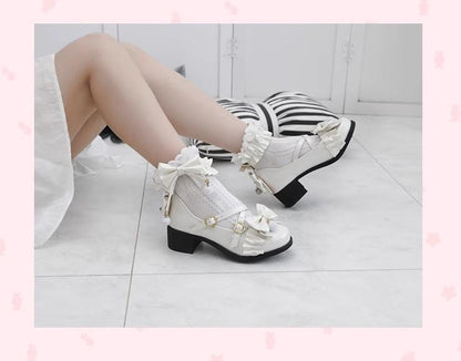 Fairy Godmothe - Preppy Style Flat Shoes Mid Heel Round Toe Lolita Shoes