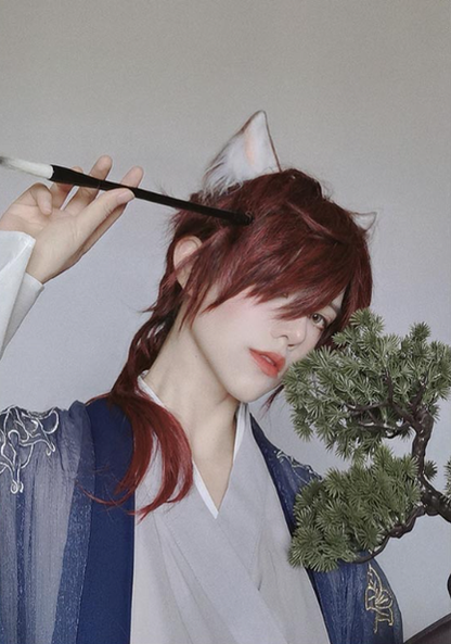 PippiPalace - Wolf Boy - Ouji Lolita Prince Red Trailing Wig