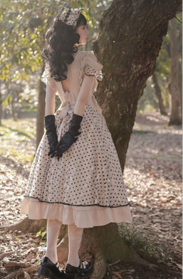 Cat-Romance - Coconut Milk Boo Boo - Elegant Lolita Polka Dot OP