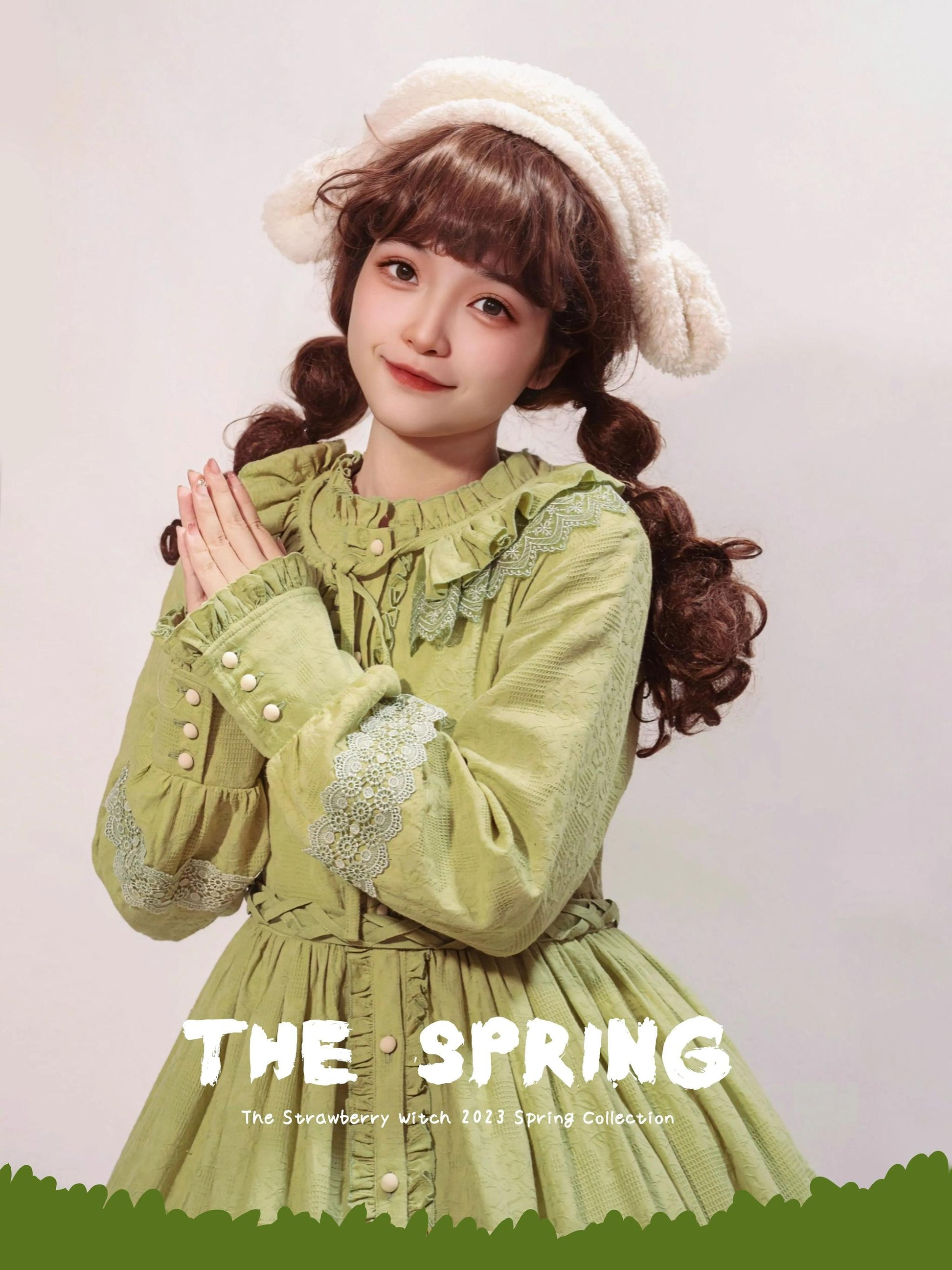 Strawberry Witch - The Spring - Cotton Lolita OP Dress with Long Sleeve