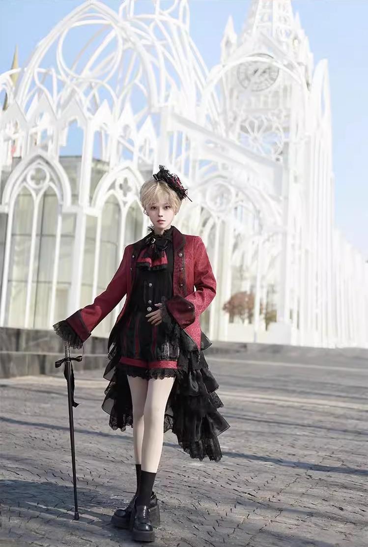 CastleToo - Coffin of Pilgrimage - Medieval European Ouji Lolita Shirt & Pants Suit