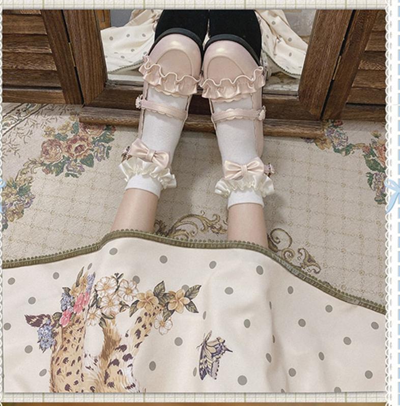 Sheep Puff - Mei Lulu - Lolita Japanese Lace Single Shoes