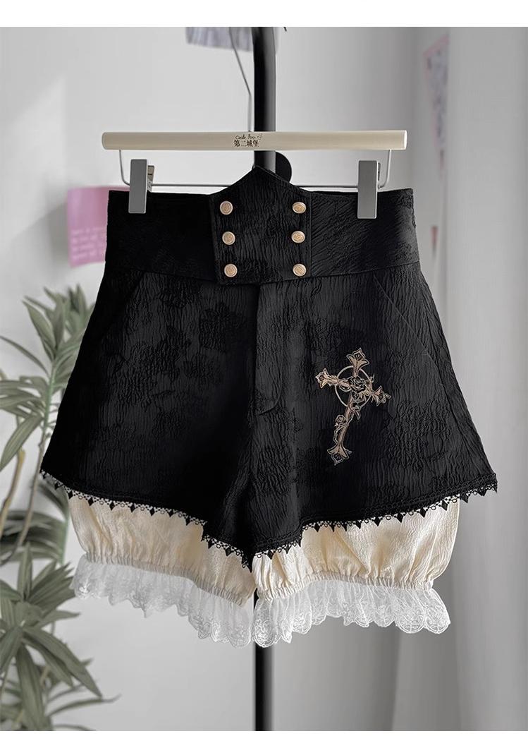CastleToo - Crossbone - Ouji Lolita Shorts Suit Gothic Lolita Top and Blouse
