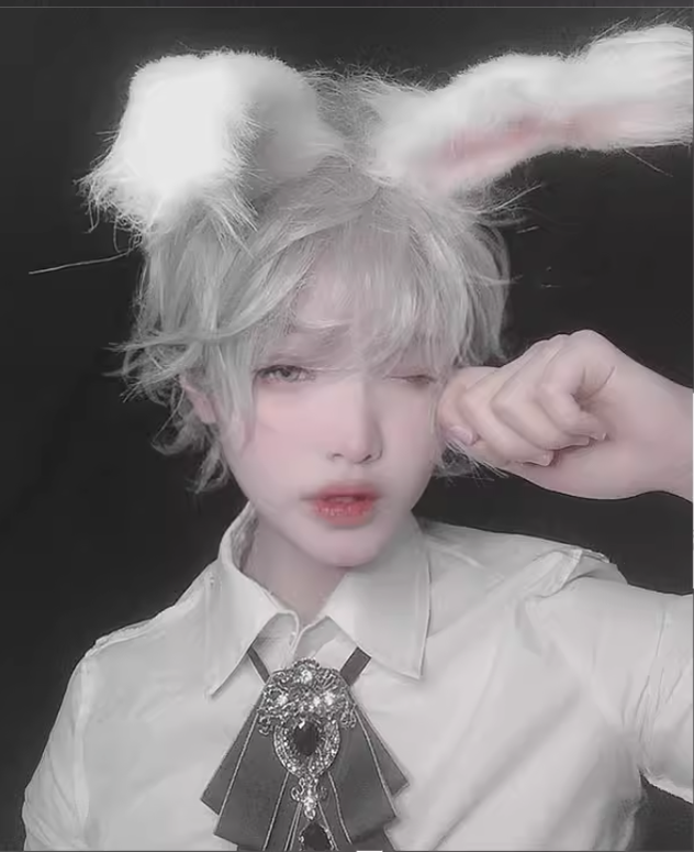 PippiPalace - Mr. Rabbit - Gray Slightly Short Curly Wig
