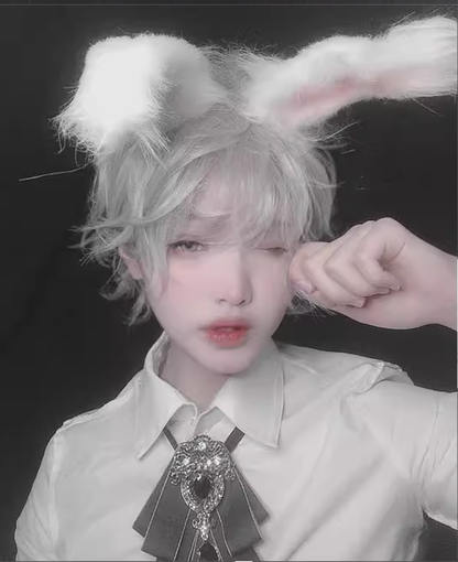 PippiPalace - Mr. Rabbit - Gray Slightly Short Curly Wig