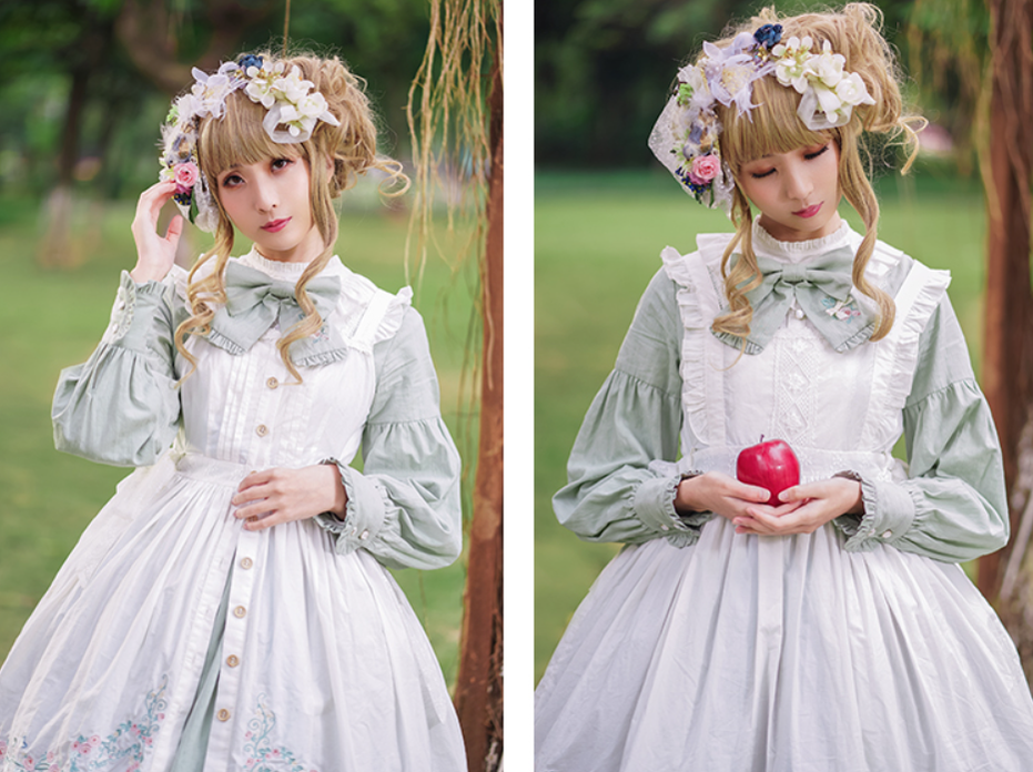 Chess Story - Rosebud Manor Version 2.0 - Vintage Country Lolita Embroidered JSK Smocked Dress