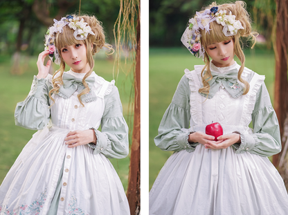 Chess Story - Rosebud Manor Version 2.0 - Vintage Country Lolita Embroidered JSK Smocked Dress