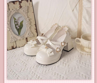 Milk Bun Bunny - Sweet Lolita High Heel Bow Princess Lolita Shoes