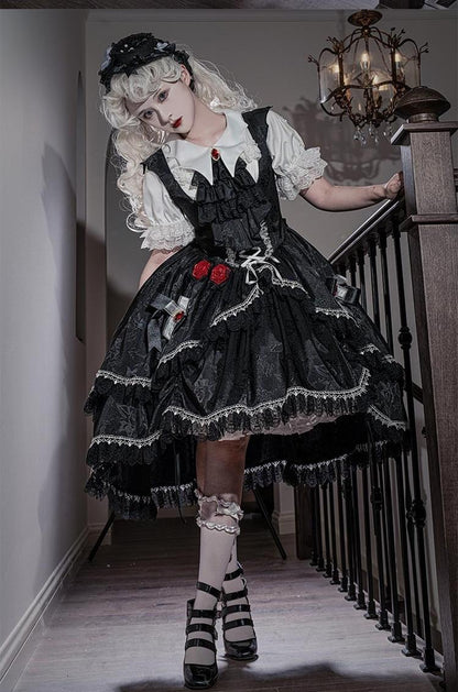 CastleToo - Night Rose - Elegant Ouji Lolita Suits, JSK / Shorts