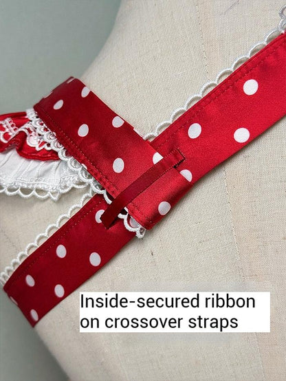 Shuang Sheng Xiao Xiong - Bite The Cake - Sweet Lolita Dress, Red & White Polka Dots