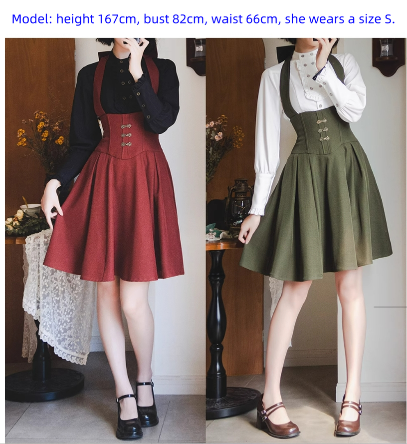 Forest Wardrobe - Vintage Lolita Fishbone Halter SK, Autumn Jacket