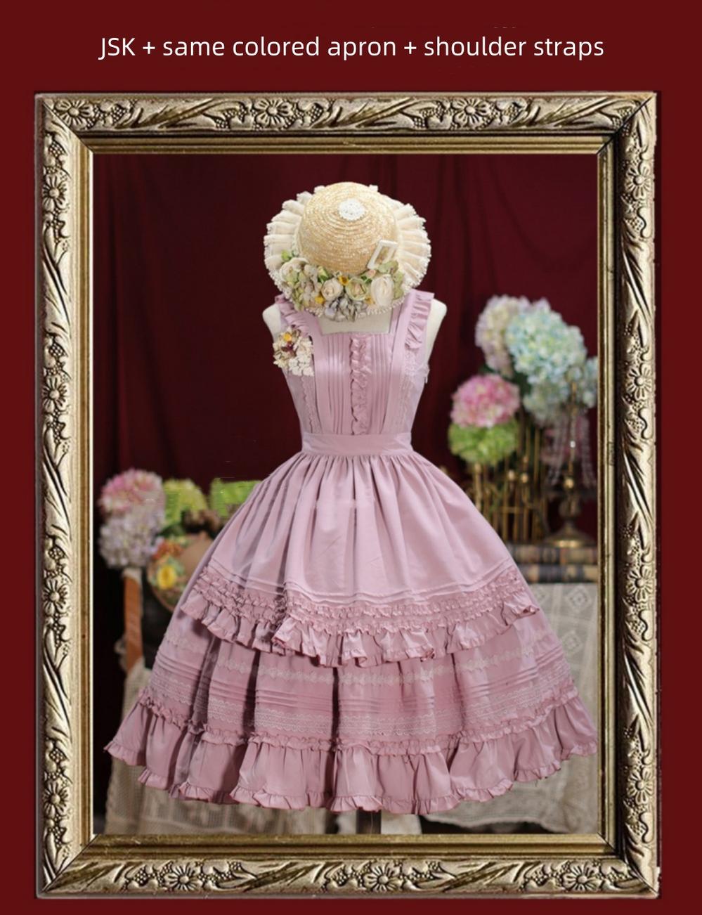 Tiny Garden - Nocturne Reminiscence - Elegant Lolita JSK Dress Multi-Wear Apron Dress Set