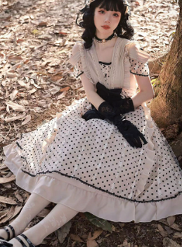Cat-Romance - Coconut Milk Boo Boo - Elegant Lolita Polka Dot OP