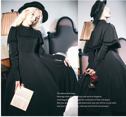 KINOKOKO - Aslan Blessings - Classic Lolita OP Seven-panel Slim Fit Dress with Cape