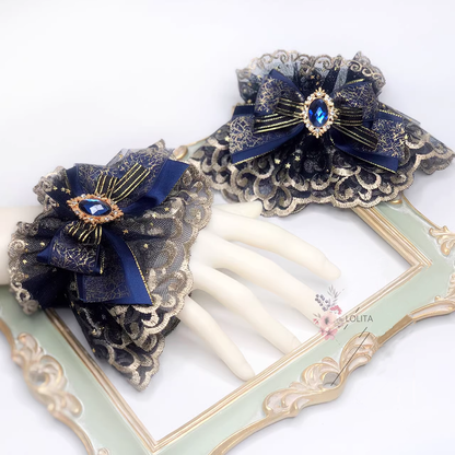 Qianye - Gorgeous Lolita Cuffs Indigo Hand Sleeves Lolita Accessory