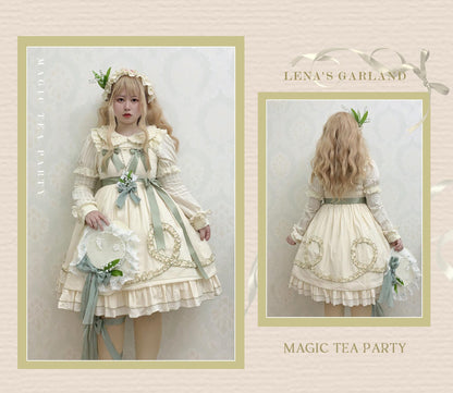 Magic Tea Party - Classic Lolita JSK Dress Solid Color Short Sleeve Dress