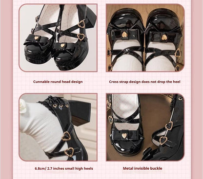 Milk Bun Bunny - Sweet Lolita High Heel Bow Princess Lolita Shoes