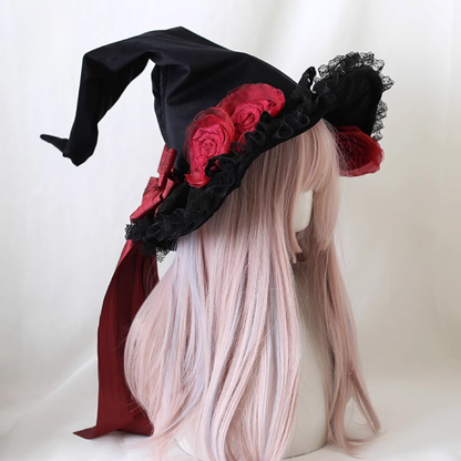 Xiaogui - Halloween Gothic Lolita Witch Hat Bow Velvet BNT