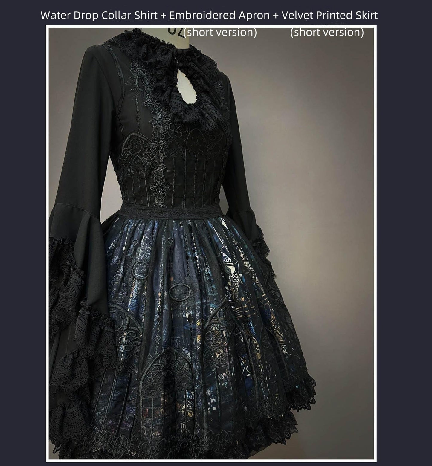 SUSIN - Night Traveler - Classic and Elegant Gothic Dress with Colorful Window Prints