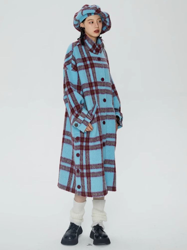 Tweed loose-fitting long coat【s0000006247】
