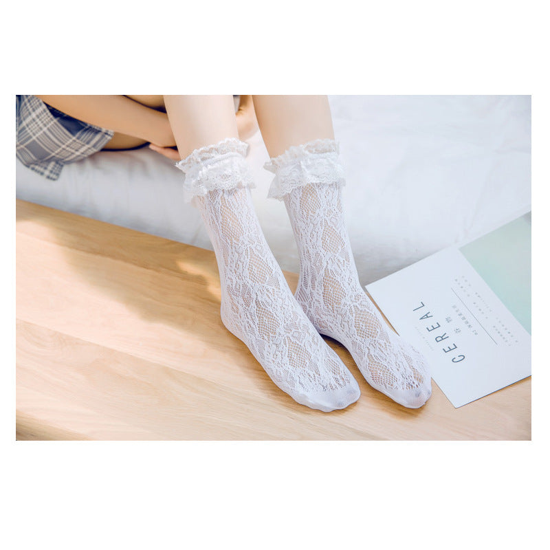 Manmeng - Summer Thin See-throug Lace Lolita Socks