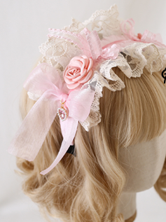 Xiaogui - Mood Limited Pink - Kawaii Lolita Lace Headdress Accessories