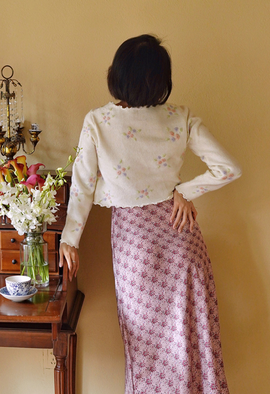 flower embroidery cardigan