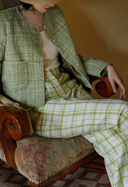 Tweed jacket and classical skirt