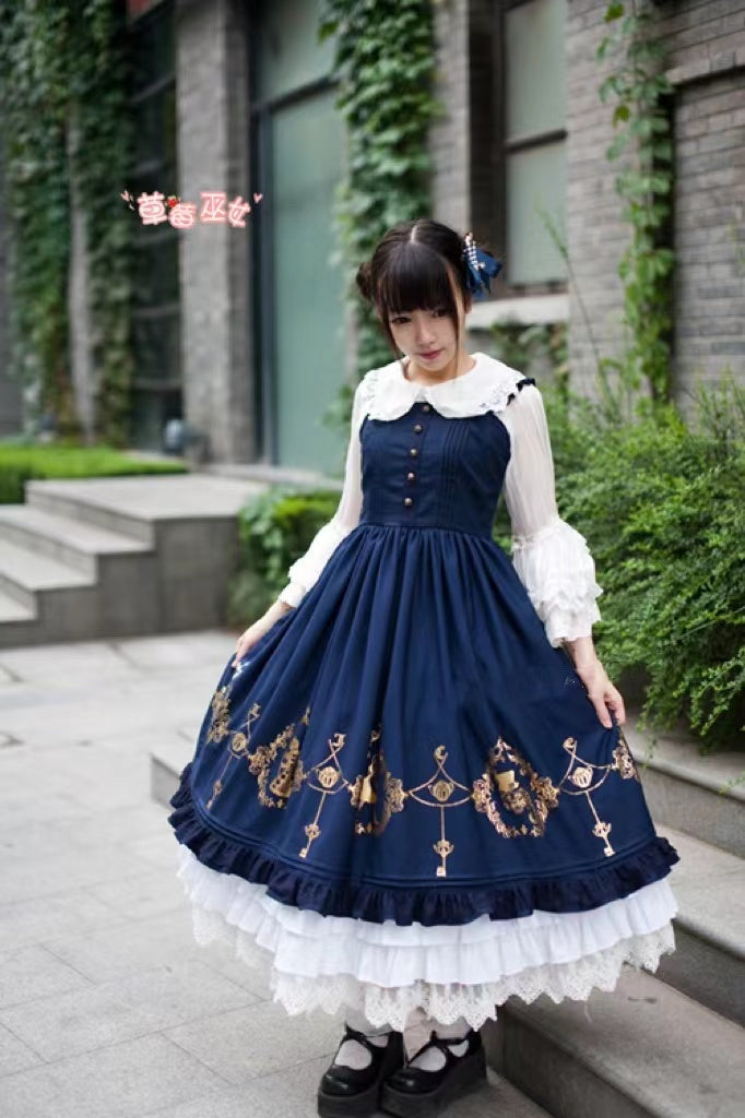 Strawberry Witch - Alice in Wonderland - Classic Lolita JSK Dress Gold Foil Printing