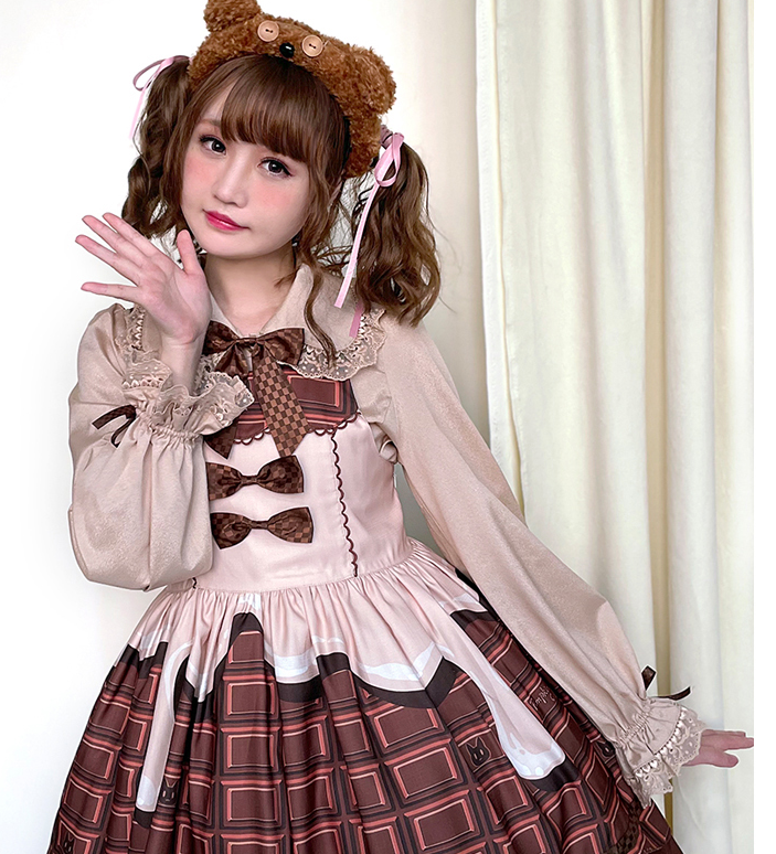 Pumpkin Cat - Chocolate Heart - Sweet Lolita Long Sleeve Blouse Multicolors