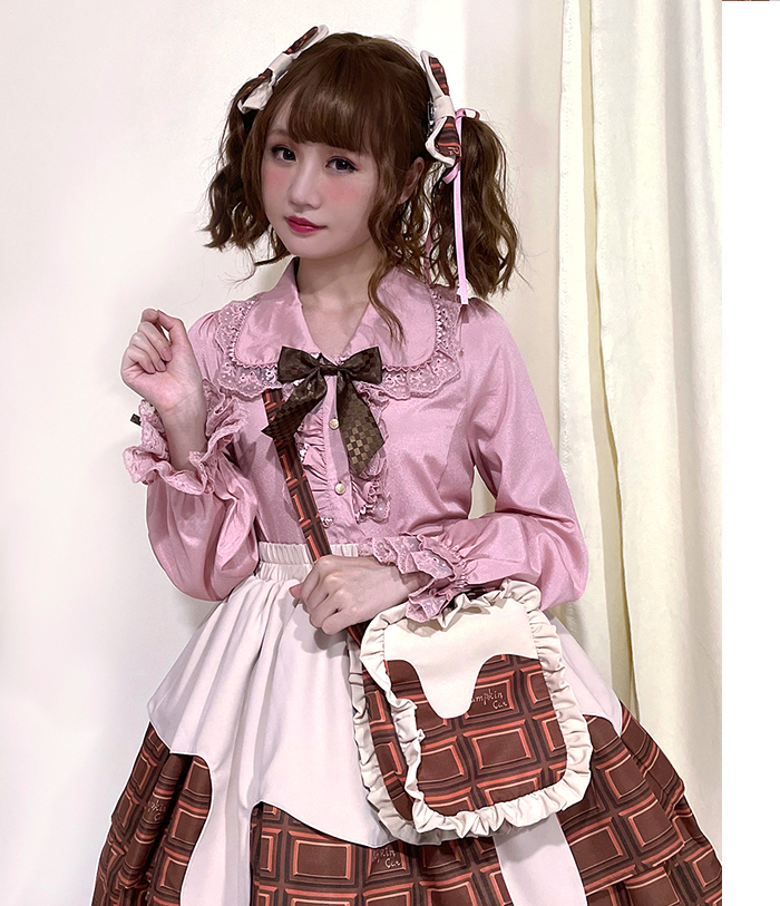 Pumpkin Cat - Chocolate Heart - Sweet Lolita Long Sleeve Blouse Multicolors