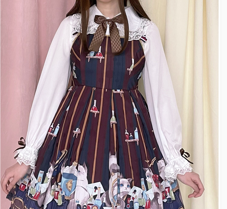 Pumpkin Cat - Chocolate Heart - Sweet Lolita Long Sleeve Blouse Multicolors