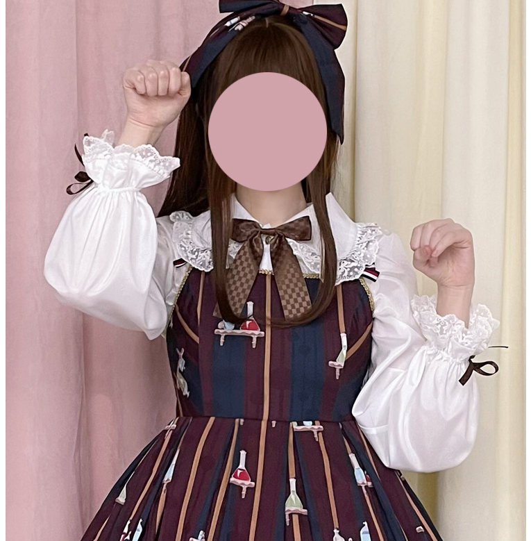 Pumpkin Cat - Chocolate Heart - Sweet Lolita Long Sleeve Blouse Multicolors