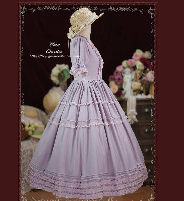 Tiny Garden - Vintage Prom - Elegance Pin Tucks Lolita OP Dress