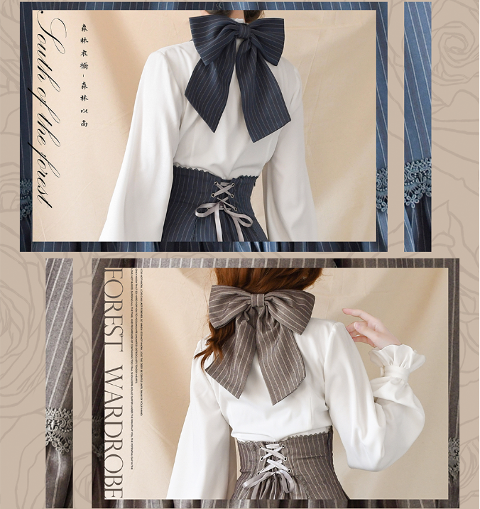 Forest Wardrobe - South of the Forest - Vintage Lolita Halter JSK Dress, French Style Blouse