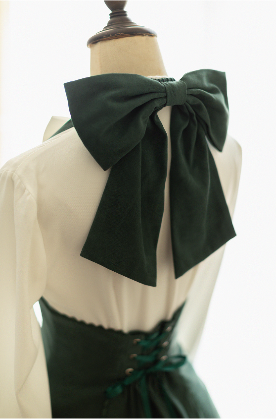 Forest Wardrobe - South of the Forest - Vintage Lolita Halter JSK Dress, French Style Blouse