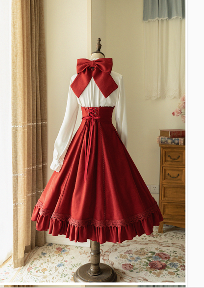 Forest Wardrobe - South of the Forest - Vintage Lolita Halter JSK Dress, French Style Blouse